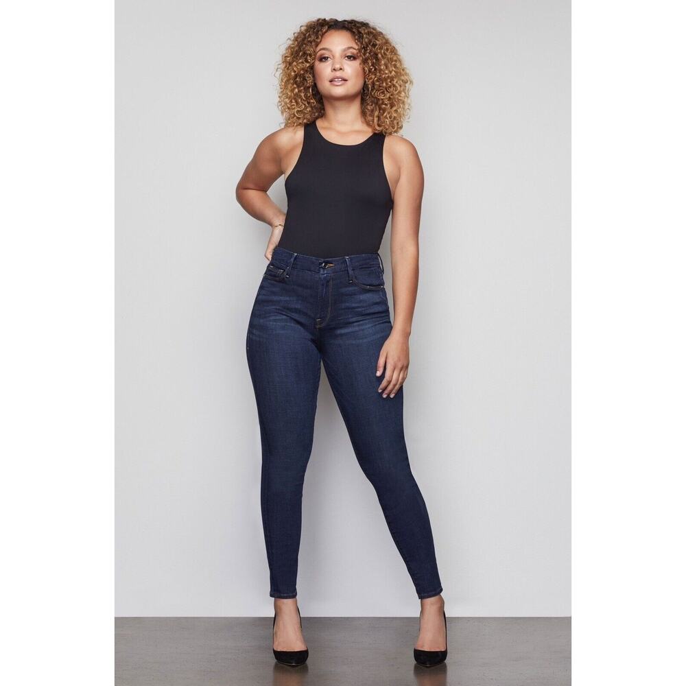 Good American Plus Sz 24 Good Legs High Rise Jeans Denim Stretch Pants Blue 089